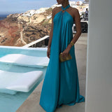 Off Shoulder Hollow Out Backless Maxi Dress