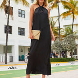 Off Shoulder Hollow Out Backless Maxi Dress