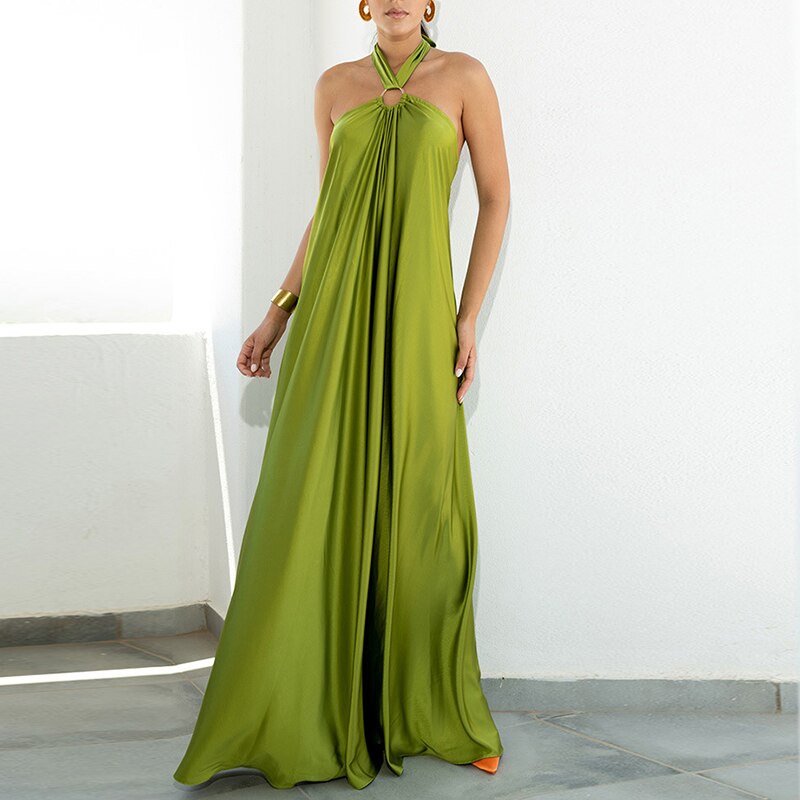 Off Shoulder Hollow Out Backless Maxi Dress