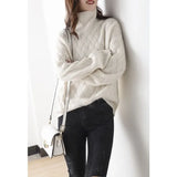 New Winter Casual Chic Cashmere Oversize Thick Pullover Female Long Sleeve Sweater