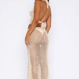 Dance With You Crochet Maxi Skirt Sand