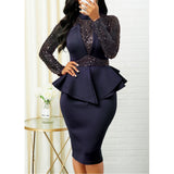 Clearance Plus Size Women Peplum Sequin Detail Dress