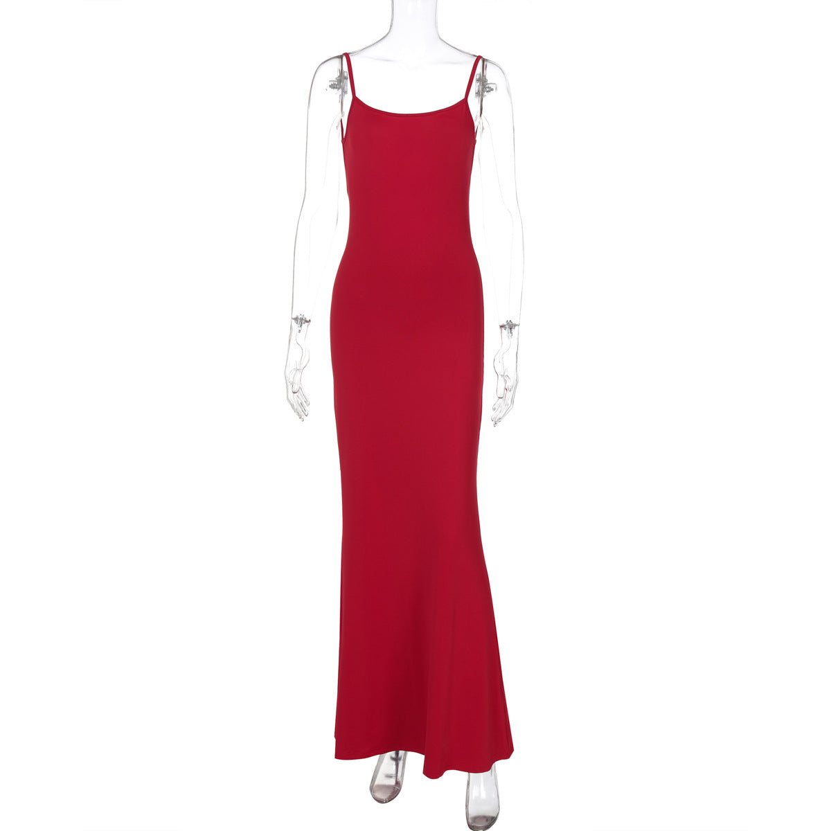 Slim Fit Backless Sling Solid Color