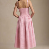 Heavy Embroidery Slim Fit Suspender Dress