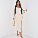 Solid Color Simple Twisted Elegant Sheath Dress