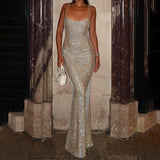 Design sense sparkling temperament suspender dress