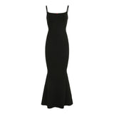 Tube Top Lace Slim Fit Maxi Dress Little Floral Stitching Suspender Sheath Fishtail Dress
