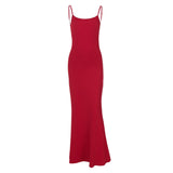 Slim Fit Backless Sling Solid Color