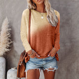 Round Neck Casual Tie-dye Printing Long Sleeve T-shirt