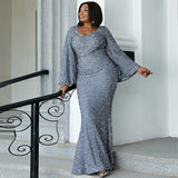 plus Size Plump Girls Long Wedding Cocktail Hip Fishtail Party Evening