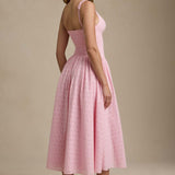 Heavy Embroidery Slim Fit Suspender Dress