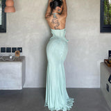 Butterfly Halter Neck Hollow Dress
