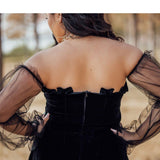 Sexy Off Shoulder Lantern Sleeve Mini Dress