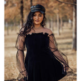 Sexy Off Shoulder Lantern Sleeve Mini Dress