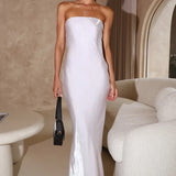 Bright Silk Bandeau Maxi Dress