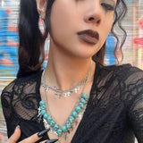 Halloween Cross Tassel Skull Fashion Punk Exaggerated Layered Necklace