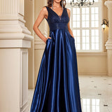 Deep V Plunge Dress Backless Sequin Slim Fishtail Bridesmaid Cocktail Evening Dress