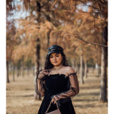 Sexy Off Shoulder Lantern Sleeve Mini Dress