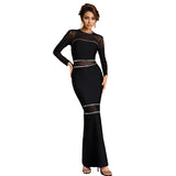 Wear Drilling Mesh Dress Maxi Dress