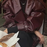 Cropped Moto Leather Jacket