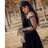 Sexy Off Shoulder Lantern Sleeve Mini Dress