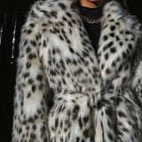 Collar Leopard Plush Overcoat