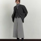 Vintage Round Neck Wool Blazer