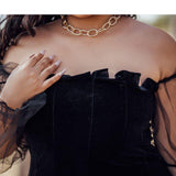 Sexy Off Shoulder Lantern Sleeve Mini Dress