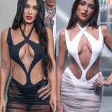 Mesh Hollow Out Cutout Semi-Transparent Slim Fit Maxi Dress Dress Bandage Catwalk