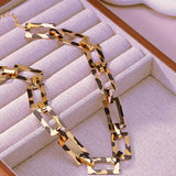 Punk Leopard Print Chunky Chain Choker Necklace