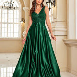 Deep V Plunge Dress Backless Sequin Slim Fishtail Bridesmaid Cocktail Evening Dress