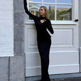 High Collar Hollow Out Cutout Out Knitted Pencil  Elegant Slim Fit Maxi Dress