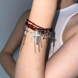 Dark Cross Versatile Summer Tassel Choker Necklace