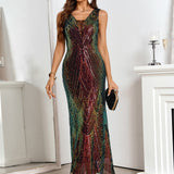 Retro Sequ Dress Evening Dress
