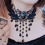 Gothic Lace Choker Necklace Black Punk Minimalist Necklace