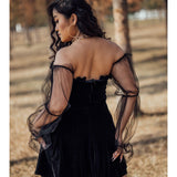 Sexy Off Shoulder Lantern Sleeve Mini Dress