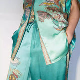 Satin Floral Print Shirt & Pants Set