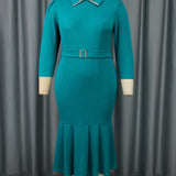 Plus Size Blouse Collar Dress Party Cocktail Fishtail Clothes Dresses
