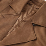 Long Suede Belted Coat