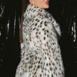 Collar Leopard Plush Overcoat