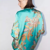 Satin Floral Print Shirt & Pants Set