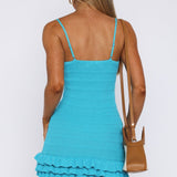 Cute Thing Knit Mini Dress Aqua Blue