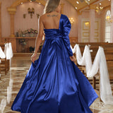 One-shoulder Long Sleeve Cocktail Dress