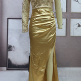 One-shoulder Sequin splicing Cocktail Dresses