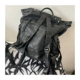 Y2K Girls Soft Leather Punk Skull Cross Chain Korean Style Gothic Backpack Bag