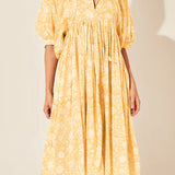 Oversized Elegant Floral Printed Fashion Lantern Sleeve Boho Dress