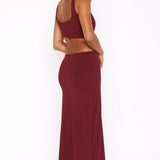 It Feels Wrong Maxi Dress Burgundy
