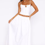 I'm Too Shy Maxi Skirt White