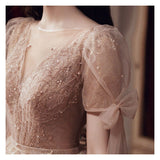 Pearls Beading Tulle Party Dresses