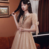 Pearls Beading Tulle Party Dresses